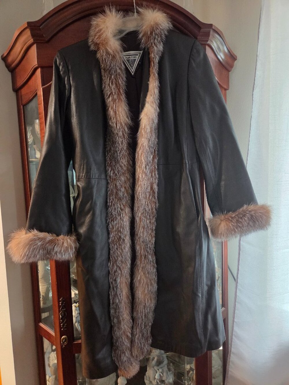 Vintage Marvin Richards Brown Leather and Fur Coat